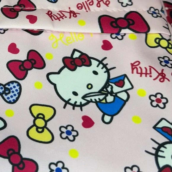 Pale Pink Hello Kitty Full Size Backpack with Bow Print - Picture 7 of 7